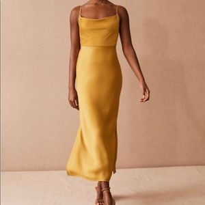 BHLDN Cali Satin Charmeuse Midi Dress